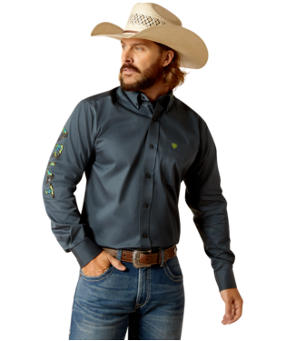 [10048718] MNS TEAM LOGO TWILL FTD LONG SLEEVE SHIRT DARK GREY