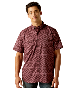 [10051380] MNS VENTTEK WESTERN FTD SHORT SLEEVE SHIRT DARK REDWOOD