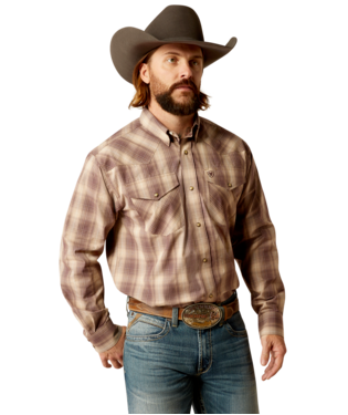 [10052333] MNS PRO REX SNP LONG SLEEVE SHIRT BROWN