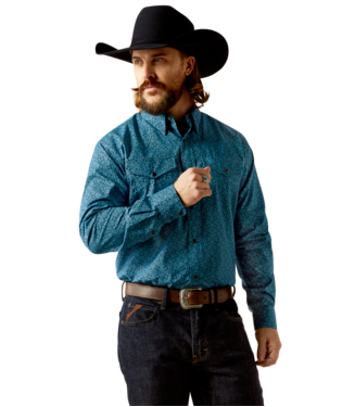 [10053915] MNS WOODROW SNP LONG SLEEVE SHIRT BLUE