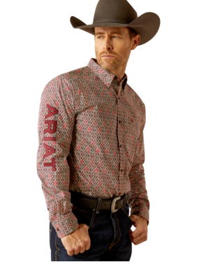 [10054053] MNS TEAM OMEGA FTD LONG SLEEVE SHIRT RED/BURGUNDY