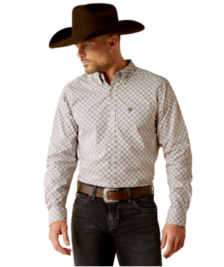 [10054080] MNS CARIO FTD LONG SLEEVE SHIRT GREY BLUE