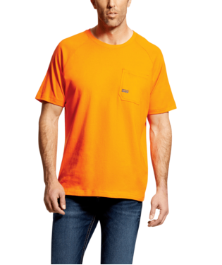 [10025385] MNS RBR COTTON STRONG SHORT SLEEVE T SHIRT SAFETY ORANGE