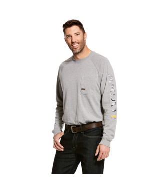 [10027901] MNS RBR CTN STRNG LONG SLEEVE T SHIRT HEATHER GREY