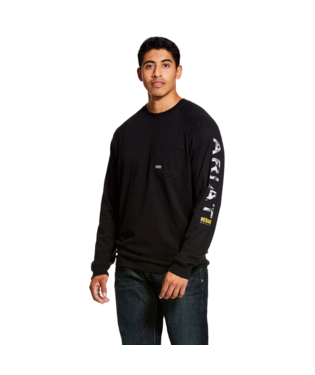 [10027903] MNS RBR CTN STRNG LONG SLEEVE T SHIRT BLACK