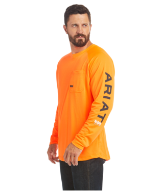 [10031034] MNS REBAR HT FGHTR LONG SLEEVE T SHIRT NEON ORANGE