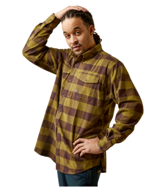 [10046795] MNS RBR FLANNEL DRSTR LONG SLEEVE WORK SHIRT AVOCADO