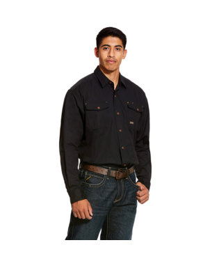 [10027826] MNS REBAR MD TGH DRST CLSC LONG SLEEVE WORK SHIRT BLACK