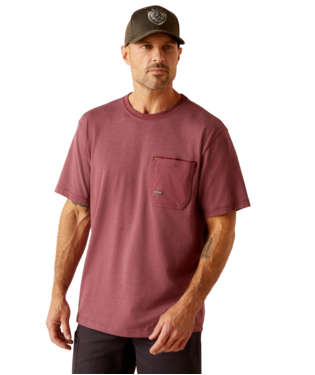 [10048985] MNS RBR WORKMAN SHORT SLEEVE T SHIRT BURGUNDY HEATHER