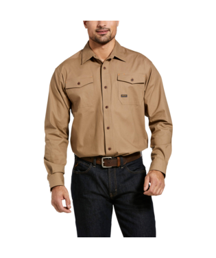 [10032998] MNS REBAR MD TGH DRSTR LONG SLEEVE WORK SHIRT KHAKI