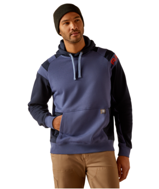 [10048945] SWEATSHIRT, MNS RBR WORKMAN LOGO HOODIE NAVY/BLUE INDIGO