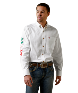 [10040911] MNS TM LOGO TWLL CLSSC LONG SLEEVE WHITE MEXICO