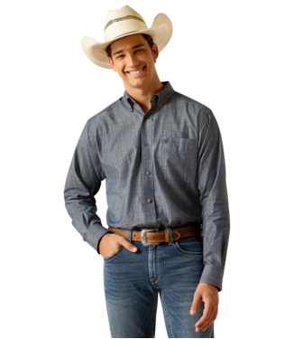 [10048512] MNS PATRICK LONG SLEEVE SHIRT BLUE CHAMBRAY