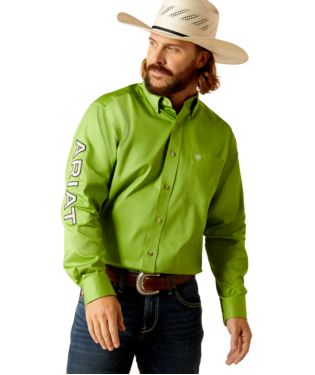 [10048808] MNS TEAM LOGO TWILL LONG SLEEVE SHIRT PARAKEET
