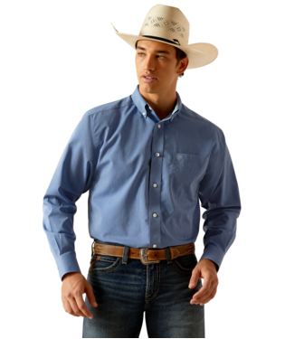 [10048866] MNS WF SOLID PNPNT OXFRD LONG SLEEVE SHIRT MAZARINE BLUE