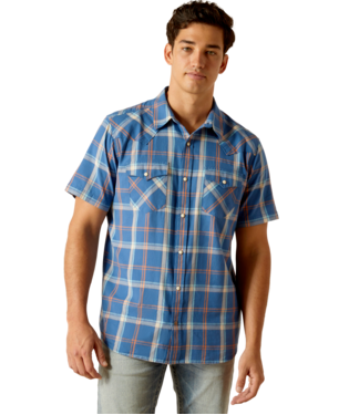 [10051255] MNS HOGANY RETRO SNP SHORT SLEEVE SHIRT BLUE RIDGE