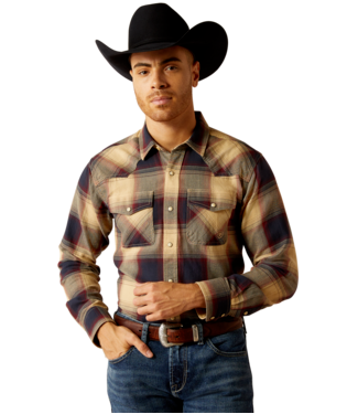 [10052315] MNS HALE RETRO SNP LONG SLEEVE SHIRT PALE KHAKI