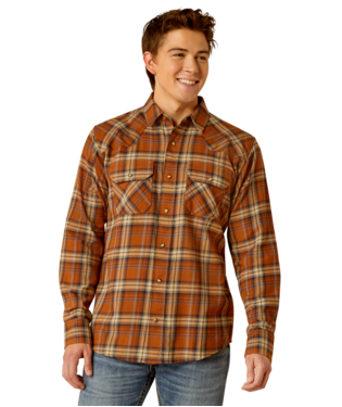 [10052319] MNS HAIDEN RETRO SNP LONG SLEEVE SHIRT RUSTED PECAN