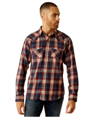 [10052321] MNS HARDY RETRO SNP LONG SLEEVE SHIRT MARITIME BLUE