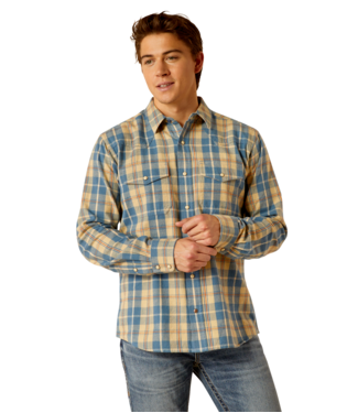 [10052323] MNS HARLEM RETRO SNP LONG SLEEVE SHIRT PALE KHAKI