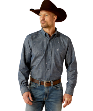 [10052354] MNS ROBERT LONG SLEEVE SHIRT CHAMBRAY BLUE