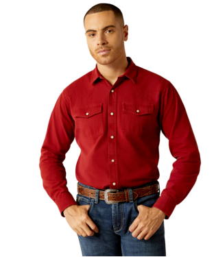 [10052690] MNS JURLINGTON RETRO SNAP LONG SLEEVE SHIRT ROSEWOOD