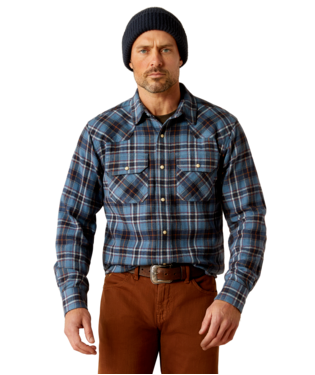 [10053876] MNS HARDEN RETRO SNP LONG SLEEVE SHIRT COPEN BLUE