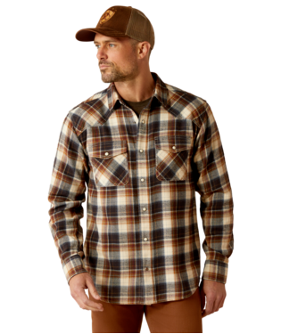 [10053877] MNS HARFORD RETRO SNP LONG SLEEVE SHIRT BLACK