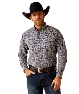 [10054086] MNS CREIGHTON LONG SLEEVE SHIRT BROWN