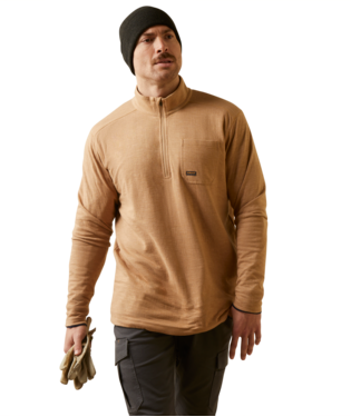 [10046185] MNS REBAR FDATION 1/4 ZIP LONG SLEEVE SHIRT TIGERS EYE