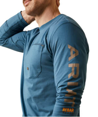 [10046633] MNS REBAR WRKMN LG LONG SLEEVE T SHIRT INDIAN TEAL/TIGER EYE