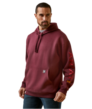 [10046663] SWEATSHIRT, MNS REBAR GRAPHIC HOODIE MALBEC/BRICK RED
