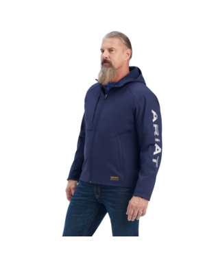 [10041629] MNS RBR STR CNVS SFTSL HD LG JACKET NAVY/GREY