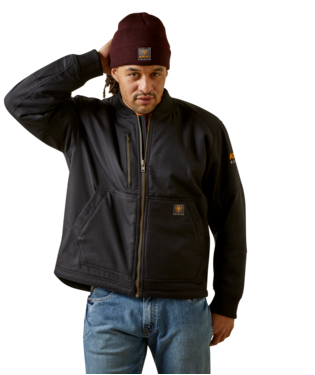 [10046515] MNS REBAR STRETCH CANVAS BOMBER JACKET BLACK