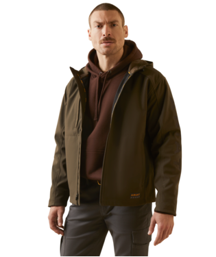 [10046665] MNS RBR STR CNVS SFTSL HD LG JACKET WREN/BLACK