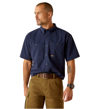 [10048947] MN RBR MD TGH 360 AIRFLOW SHORT SLEEVE WORK SHIRT NAVY