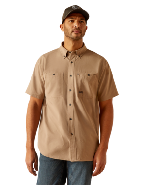 [10048948] MN RBR MD TGH 360 AIRFLOW SHORT SLEEVE WORK SHIRT KHAKI
