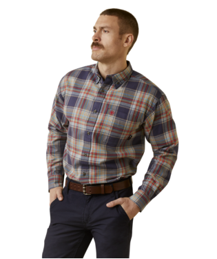 [10046538] MNS FR KANE LONG SLEEVE WORK SHIRT NAVY PLAID