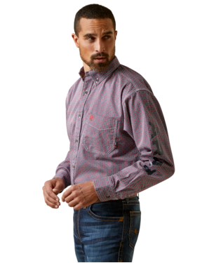 [10046539] MNS FR RANGER LOGO LONG SLEEVE WORK SHIRT BRICK RED