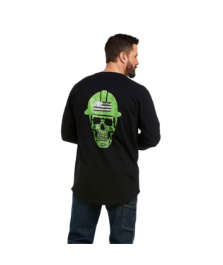 [10037654] MNS REBAR CTNSTRN RFNCK GRFC LONG SLEEVE T SHIRT BLACK