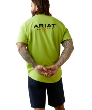 [10043487] MNS REBAR CTNSTRG LGO SHORT SLEEVE T SHIRT LIME/BLACK