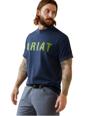 [10043607] MNS RBR CTNSTRNG BLOC SHORT SLEEVE T SHIRT HEATHER/LIME