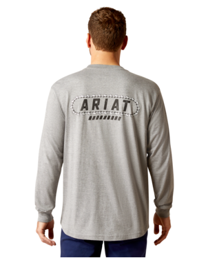 [10052054] MNS RBR CTN STRONG SAW LG LONG SLEEVE T SHIRT HEATHER GREY