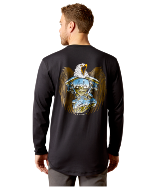 [10052056] MNS RBR WORKMAN EAGLE LONG SLEEVE T SHIRT BLACK