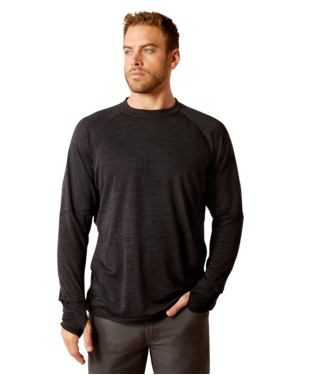 [10052075] MNS REBAR GRIDWORK LONG SLEEVE T SHIRT BLACK