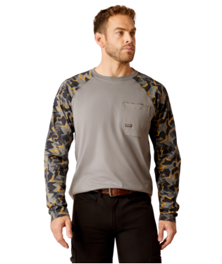 [10052076] MNS RBR WRKMN CMO BSBL T SHIRT LONG SLEEVE CHARCOAL GREY