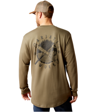 [10052637] MNS RBR COTTON STRONG SAW LONG SLEEVE T SHIRT TEA LEAF