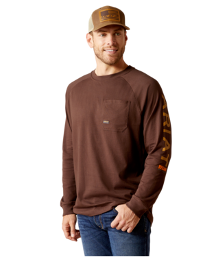 [10052858] MNS RBR CTN STRNG LONG SLEEVE T SHIRT COFFEE BEAN/GOLDEN BROWN