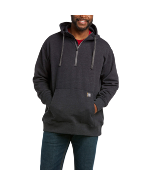 [10037726] SWEATSHIRT, MNS REBAR WORKMAN 1/4 ZIP HOODIE CHARCOAL