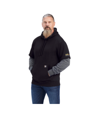 [10041706] SWEATSHIRT, MNS REBAR WRKMN DUALLY HOODIE CHARCOAL/BLACK